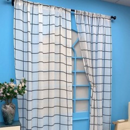 Gittermuster Voile Vorhang Maßgeschneiderte Vorhang Gardinen Für Wohnzimmer Schlafzimmer