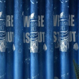 Verdunkelungsvorhang Mit Cartoon-Blau-Weltraum-Muster, Bedruckt, Maßgefertigt, Für Jungen Und Kinder, Schlafzimmer
