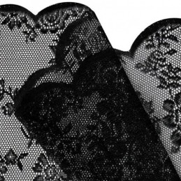 Florale Schwarze Transparente Spitzenvorhänge Für Das Wohnzimmer