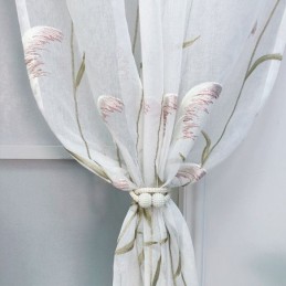 Moderne Bestickte Tüllvorhänge Reed Sheer Voile Wohnzimmer Schlafzimmer