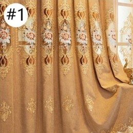 Chenille-Vorhang Nach Maß Vorhang Europa-Stil Stickerei Blume Fenster Behandlung