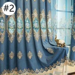 Chenille-Vorhang Nach Maß Vorhang Europa-Stil Stickerei Blume Fenster Behandlung