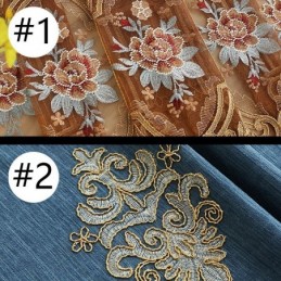 Chenille-Vorhang Nach Maß Vorhang Europa-Stil Stickerei Blume Fenster Behandlung