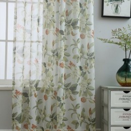 Durchscheinende Tüllvorhänge Bedruckter Voile Sheer Für Wohnzimmer