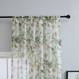 Durchscheinende Tüllvorhänge Bedruckter Voile Sheer Für Wohnzimmer