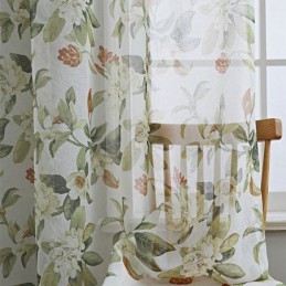 Durchscheinende Tüllvorhänge Bedruckter Voile Sheer Für Wohnzimmer