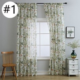 Durchscheinende Tüllvorhänge Bedruckter Voile Sheer Für Wohnzimmer