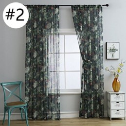 Durchscheinende Tüllvorhänge Bedruckter Voile Sheer Für Wohnzimmer