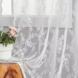 Moderner Tüllvorhang Nach Maß, Floraler Voile-Vorhang, Durchsichtig, Für Wohnzimmer
