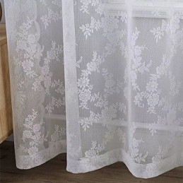 Moderner Tüllvorhang Nach Maß, Floraler Voile-Vorhang, Durchsichtig, Für Wohnzimmer
