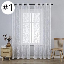 Moderner Tüllvorhang Nach Maß, Floraler Voile-Vorhang, Durchsichtig, Für Wohnzimmer