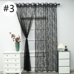 Moderner Tüllvorhang Nach Maß, Floraler Voile-Vorhang, Durchsichtig, Für Wohnzimmer