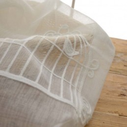 Atmungsaktiver Transparenter Vorhang, Maßanfertigung, Vorhang Mit Vogelkäfig-Stickerei, Wohnzimmer