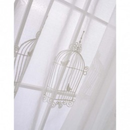 Atmungsaktiver Transparenter Vorhang, Maßanfertigung, Vorhang Mit Vogelkäfig-Stickerei, Wohnzimmer