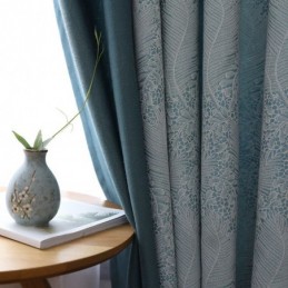 Verdunkelungsvorhang, Maßgefertigt, Vorhang, Europäischer, Schlichter Stil, Weiche Baumwolle, Blau, Jacquard, Dekorativ, Für Schlafzimmer