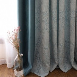 Verdunkelungsvorhang, Maßgefertigt, Vorhang, Europäischer, Schlichter Stil, Weiche Baumwolle, Blau, Jacquard, Dekorativ, Für Schlafzimmer