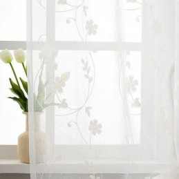 Weiße Gardinen Bestickte Fenstervorhänge Maßgefertigte Vorhänge Wohnzimmer Schlafzimmer