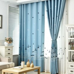 Nordischen Stil Schloss Bestickte Fenster Behandlung Vorhänge Für Wohnzimmer Schlafzimmer