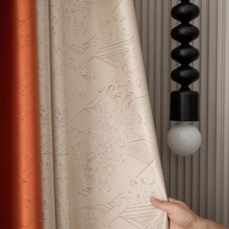 Geometrische Jacquard-Vorhänge Blackout Für Wohnzimmer