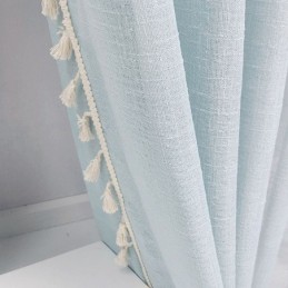 Einfarbige Tüllvorhänge Moderner Transparenter Voile-Vorhang Maßgefertigter Vorhang Wohnzimmer