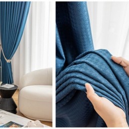 Hahnentritt-Jacquard-Vorhang, Maßgefertigt, Hoher Schattierungsvorhang Für Wohnzimmer Und Schlafzimmer