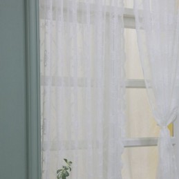 Weiße Schiere Fenster Vorhänge Pflanze Voile Vorhänge Für Wohnzimmer Schlafzimmer