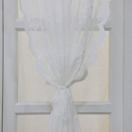 Weiße Schiere Fenster Vorhänge Pflanze Voile Vorhänge Für Wohnzimmer Schlafzimmer