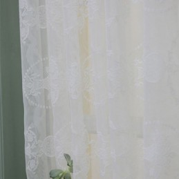 Weiße Schiere Fenster Vorhänge Pflanze Voile Vorhänge Für Wohnzimmer Schlafzimmer