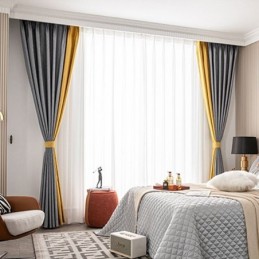 Geometrische Jacquard-Vorhänge Blackout Für Wohnzimmer