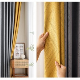 Geometrische Jacquard-Vorhänge Blackout Für Wohnzimmer