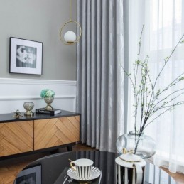 Gewellte Jacquard-Vorhänge, Fenstervorhang, Maßgefertigter Vorhang Für Wohnzimmer