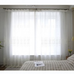Schlichter Transparenter Vorhang Nach Maß Vorhang Weiß All Match Stickerei Wohnzimmer