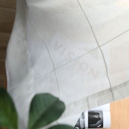 Minimalistischer Transparenter Vorhang Nach Maß, Großer Gitter-Jacquard-Voile-Panel, Wohnzimmer, Eins
