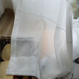 Minimalistischer Transparenter Vorhang Nach Maß, Großer Gitter-Jacquard-Voile-Panel, Wohnzimmer, Eins