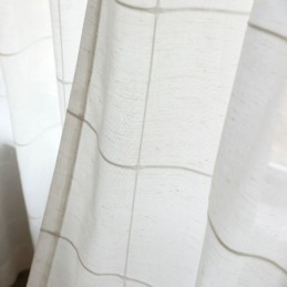 Minimalistischer Transparenter Vorhang Nach Maß, Großer Gitter-Jacquard-Voile-Panel, Wohnzimmer, Eins