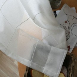 Minimalistischer Transparenter Vorhang Nach Maß, Großer Gitter-Jacquard-Voile-Panel, Wohnzimmer, Eins