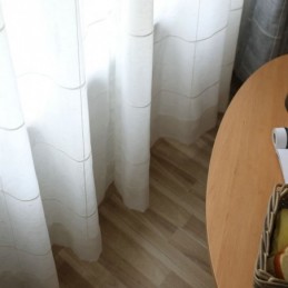 Minimalistischer Transparenter Vorhang Nach Maß, Großer Gitter-Jacquard-Voile-Panel, Wohnzimmer, Eins