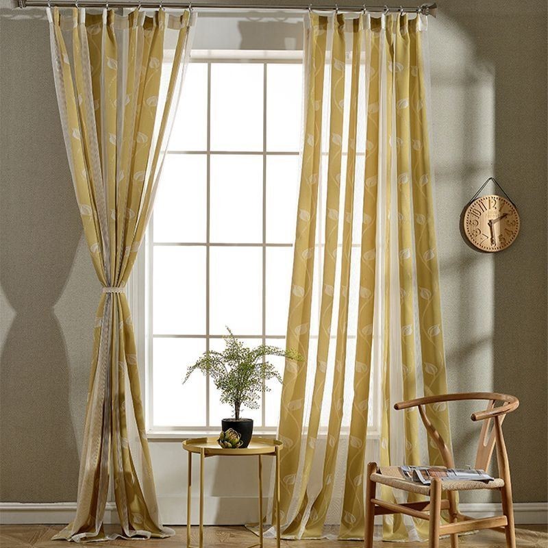 Mordern Voile Drapes Leaf Sheer Vorhang Maßgeschneiderte Vorhang Für Schlafzimmer Wohnzimmer