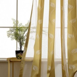 Mordern Voile Drapes Leaf Sheer Vorhang Maßgeschneiderte Vorhang Für Schlafzimmer Wohnzimmer