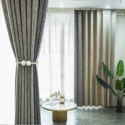 Nordic Patchwork Vorhänge Einfarbig Blackout Für Wohnzimmer