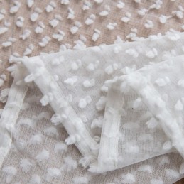 Weißer Transparenter Vorhang Nach Maß, Geprägter Voile-Vorhang Für Wohnzimmer Und Schlafzimmer
