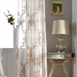 Bestickter Tüllvorhang Maßgefertigter Vorhang Moderne Voile-Gaze-Vorhänge Für Wohnzimmer Schlafzimmer