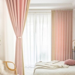 Nordic Patchwork Vorhänge Einfarbig Blackout Für Wohnzimmer