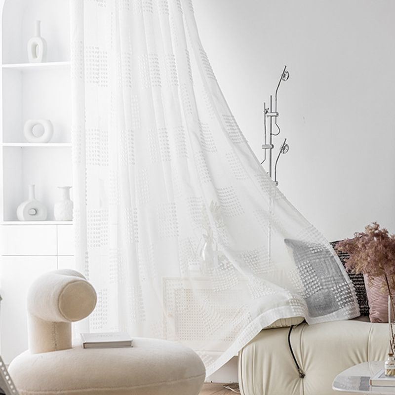 Nordischer Transparenter Vorhang, Maßgefertigt, Vorhang, Geprägter Tüll, Wohnzimmer, Schlafzimmer