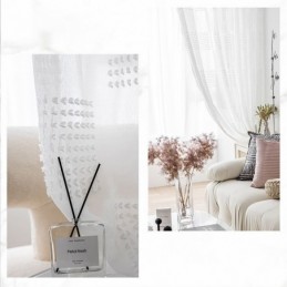 Nordischer Transparenter Vorhang, Maßgefertigt, Vorhang, Geprägter Tüll, Wohnzimmer, Schlafzimmer