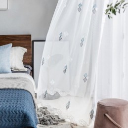 Hochwertiger Stickerei-Vorhang, Maßanfertigung, Vorhang, Heimdekoration, Durchsichtig, Für Wohnzimmer Und Schlafzimmer