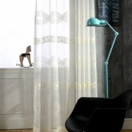 Bestickter Transparenter Vorhang, Maßgefertigt, Minimalistisch, Klassisch, Voile, Wohnzimmer, Schlafzimmer