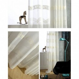 Bestickter Transparenter Vorhang, Maßgefertigt, Minimalistisch, Klassisch, Voile, Wohnzimmer, Schlafzimmer