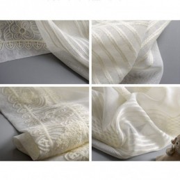 Bestickter Transparenter Vorhang, Maßgefertigt, Minimalistisch, Klassisch, Voile, Wohnzimmer, Schlafzimmer