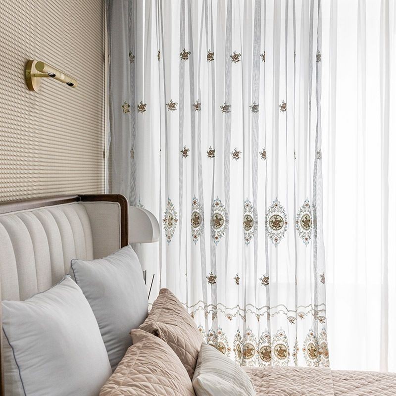 Stickerei Tüll Vorhang Maß Vorhang Europäischen Luxus Sheer Voile Wohnzimmer